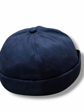 Navy Blue Cotton Brimless Docker Hat Miki Streetwear Cap